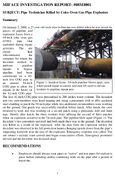 Pipe Technician Killed by Coke Oven Gas Pipe Explosion