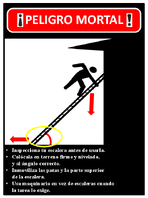 Gua de Seguridad Para Reuniones Trabajadores Caen Cuando La Escalera Se Resbala