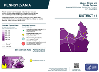 PA Congressional District 14 Stroke and Stroke Centers Map 119th Congress