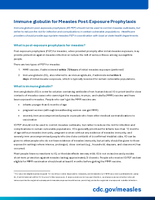 Immune globulin for Measles PostExposure Prophylaxis