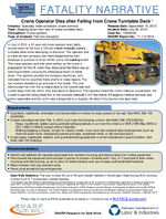 Fatality Narrative Crane Operator Dies After Falling from Crane Turntable Deck