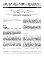 Perceived Barriers to Walking for Physical Activity