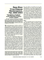 Ross River Virus Disease Reemergence Fiji 20032004