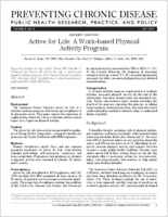 Active for Life A Workbased Physical Activity Program