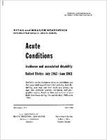 Acute Conditions Incidence and Associated Disability United States  July 1962June 1963