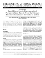 Racial Disparities in Diabetesrelated Preventive Care Results From the Missouri Behavioral Risk Factor Surveillance System