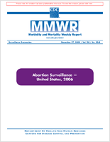 Morbidity and Mortality Weekly Report MMWR Surveillance Summaries November 2009  Vol 58  No SS8