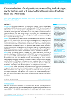 Characterization of ECigarette Users According to Device Type Use Behaviors and SelfReported Health Outcomes Findings from the EMIT Study