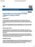 Fatal Incident Summary Report Scaffold Collapse Involving a Painter FACE 8306