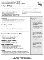 2008 Solomon Islands Ages 1315 Global Youth Tobacco Survey GYTS Fact Sheet