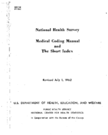 National Health survey medical coding manual and the short index 19620701