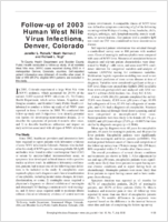 Followup of 2003 Human West Nile Virus Infections Denver Colorado