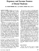 Expenses and income sources of dental students