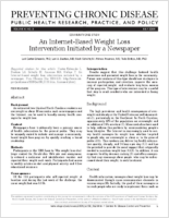 An InternetBased Weight Loss Intervention Initiated by a Newspaper
