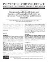Changes in Local School Policies and Practices in Washington State After an Unfunded Physical Activity and Nutrition Mandate