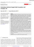 Association Between LongestHeld Occupation and Mortality Risk