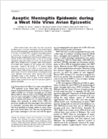 Aseptic Meningitis Epidemic during a West Nile Virus Avian Epizootic