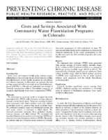 Costs and Savings Associated With Community Water Fluoridation Programs in Colorado