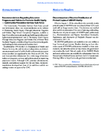 Discontinuation of Routine Distribution of Printed Copies of MMWR Weekly