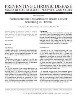 Socioeconomic Disparities in Breast Cancer Screening in Hawaii