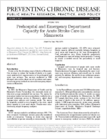 Prehospital and Emergency Department Capacity for Acute Stroke Care in Minnesota