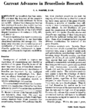 Current advances in brucellosis research