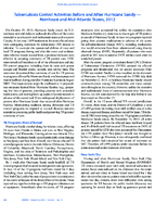 Tuberculosis Control Activities Before and After Hurricane Sandy  Northeast and MidAtlantic States 2012