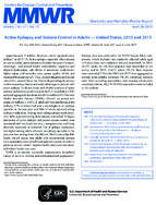 Active Epilepsy and Seizure Control in Adults  United States 2013 and 2015