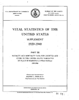 Vital Statistics of the United States Supplement 19391940 Part III