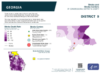 GA Congressional District 09 Stroke and Stroke Centers Map 118th Congress