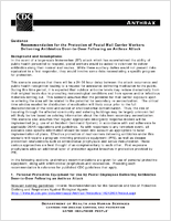 Recommendation for the protection of postal mail carrier workers delivering antibiotics doortodoor following an anthrax attack