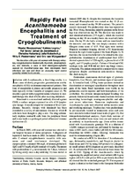 Rapidly Fatal Acanthamoeba Encephalitis and Treatment of Cryoglobulinemia