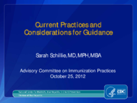 Current practices and considerations for guidance