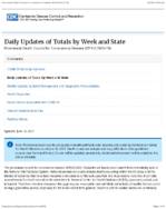 Provisional Death Counts for Coronavirus Disease COVID19 Daily Updates of Totals by Week and State 20210616