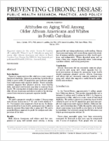 Attitudes on Aging Well Among Older African Americans and Whites in South Carolina