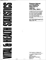 Persons injured and disability days due to injuries United States 198081
