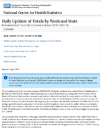 Provisional Death Counts for Coronavirus Disease COVID19 Daily Updates of Totals by Week and State Updated 3 2020