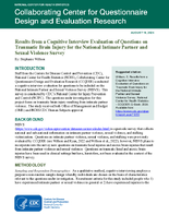 Results from a Cognitive Interview Evaluation of Questions on Traumatic Brain Injury for the National Intimate Partner and Sexual Violence Survey