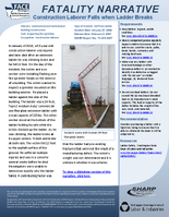 Fatality Narrative Construction Laborer Falls When Ladder Breaks