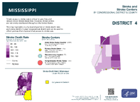MS Congressional District 04 Stroke and Stroke Centers Map 118th Congress