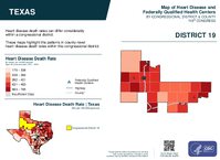 TX Congressional District 19 Heart Disease and Federally Qualified Health Centers Map 119th Congress