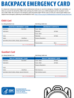 Backpack Emergency Card 2020