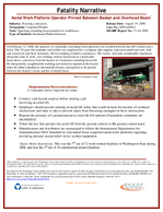 Fatality Narrative Aerial Work Platform Operator Pinned Between Basket and Overhead Beam