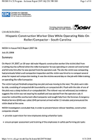 Hispanic Construction Worker Dies While Operating RideOn RollerCompactor  South Carolina FACE 200706