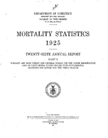 Mortality Statistics 1925 Part I