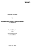 Third Supplement to NIOSH Manual of Analytical Methods NMAM Fourth Edition