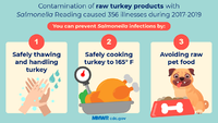 Contamination of raw turkey products Salmonella Reading caused 356 illnesses during 20182019