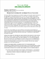 Revised Interim Guidance for LateSeason Influenza Vaccination Wednesday December 22 2004 054 EST 1254 PM EST