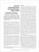 Canine Leptospirosis United States 20022004