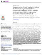 Delayed Center of Mass Feedback in Elderly Humans Leads to Greater Muscle CoContraction and Altered Balance Strategy Under Perturbed Balance A Predictive Musculoskeletal Simulation Study